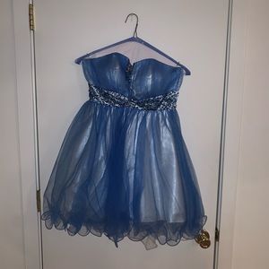 blue beaded dress